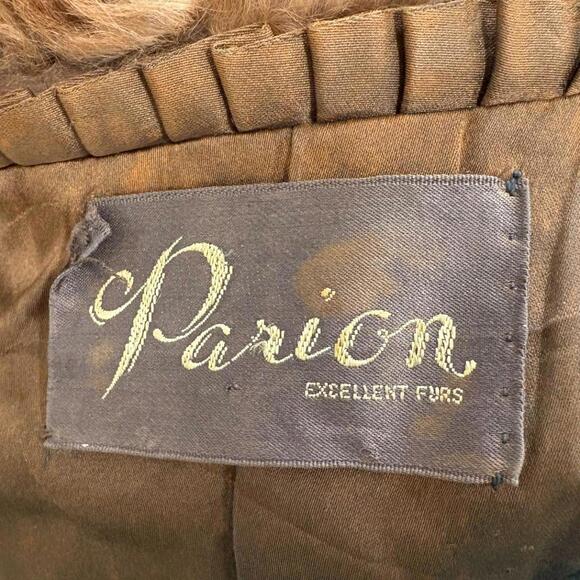 Vintage Chocolate Brown Rabbit or Nutria Real Fur Coat - Picture 5 of 6